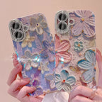 Blush Butterfly Garden Rhinestone iPhone 17 16 15 14 13 12 11 Plus Pro Max Case - side angle
