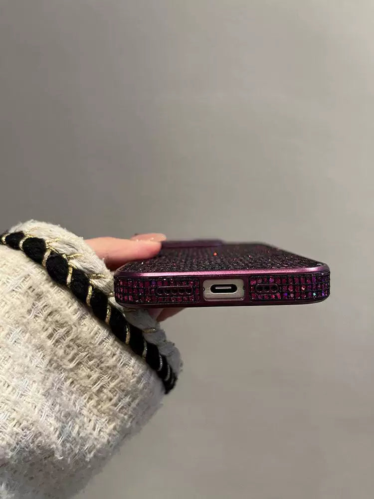 Berry After Dark Rhinestone iPhone Case Full Bling Cover - close-up detail