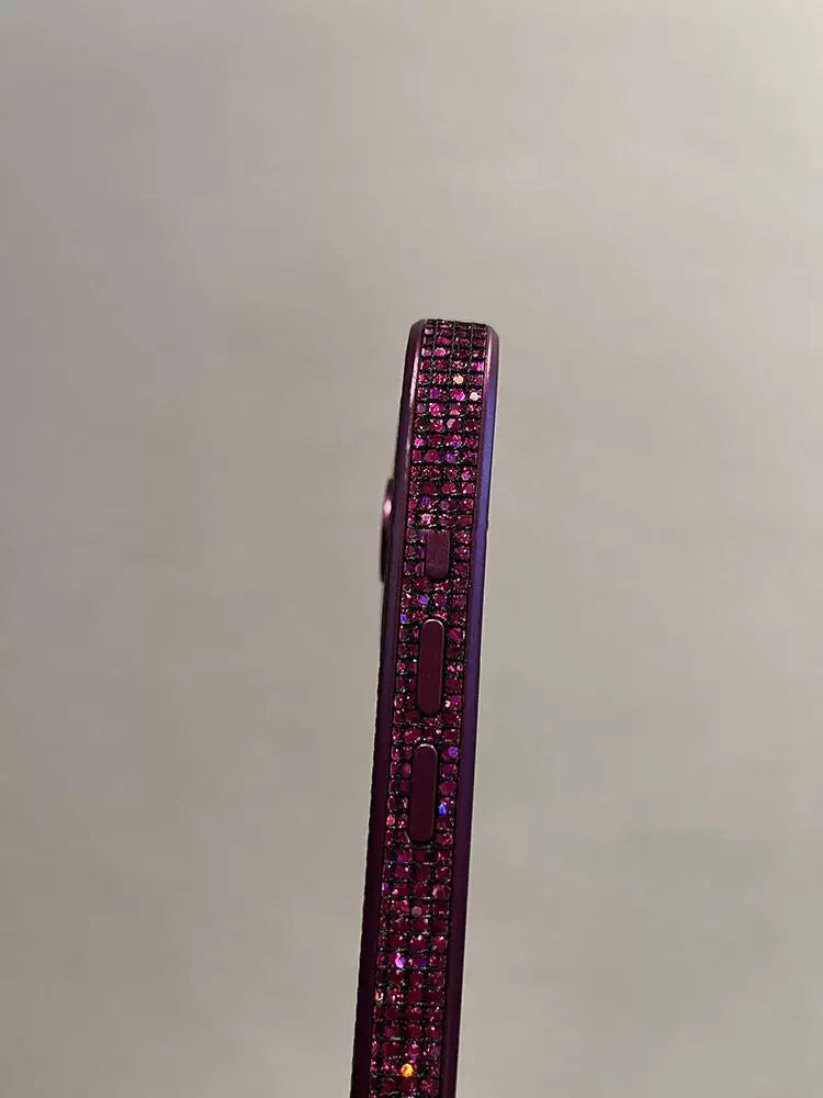 Berry After Dark Rhinestone iPhone Case Full Bling Cover - on phone