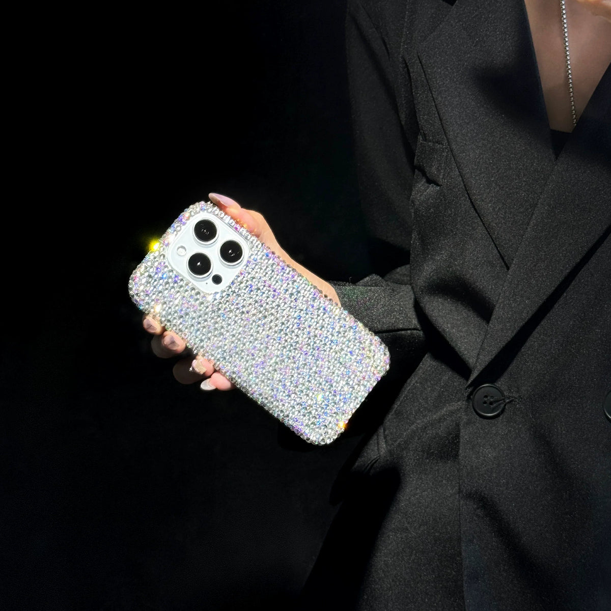 Aurora Ice Rhinestone iPhone Case Full Crystal Bling - side angle