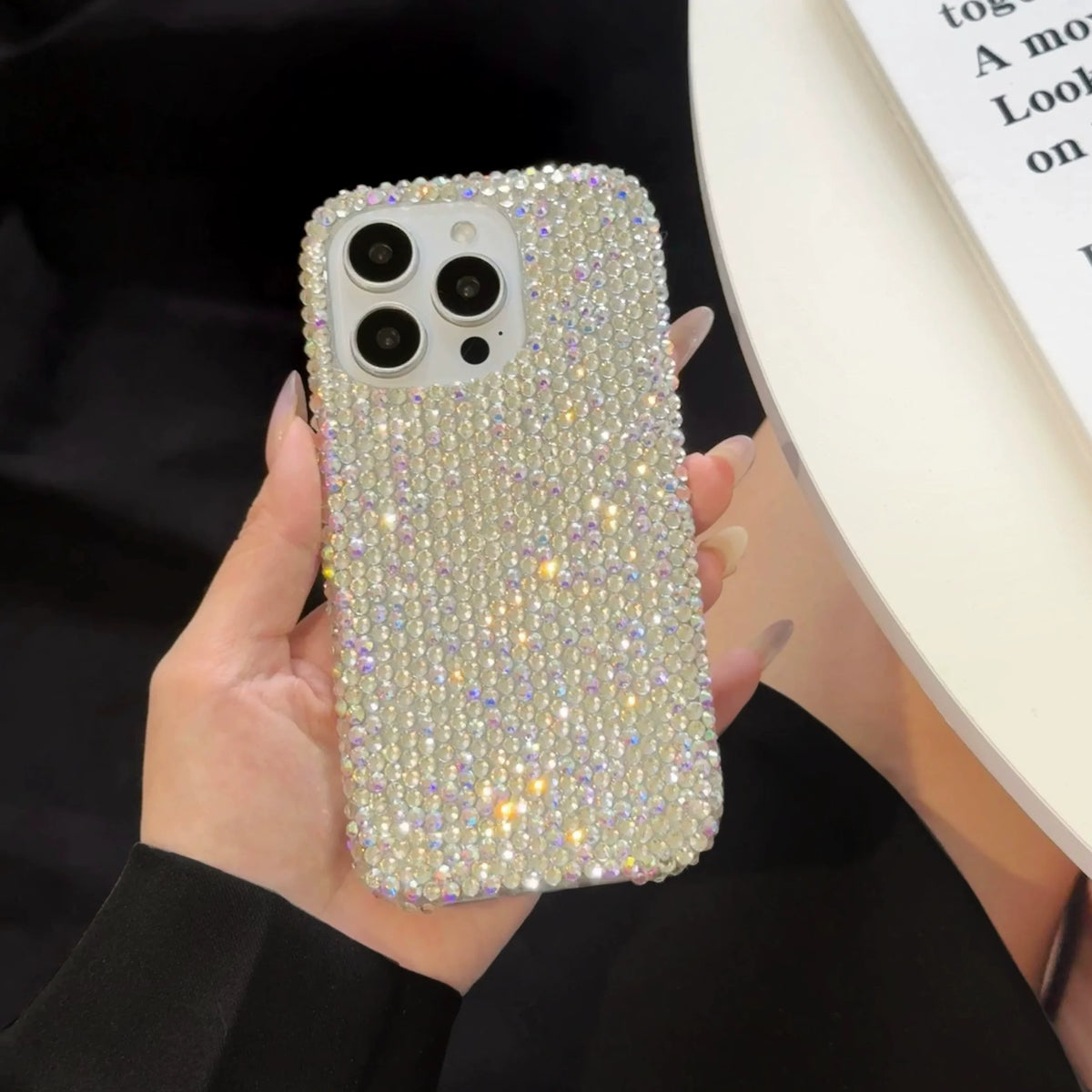 Aurora Ice Rhinestone iPhone Case Full Crystal Bling - front view