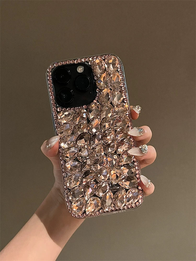 Champagne Crystal Bling iPhone Case - back detail