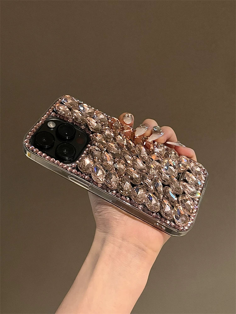 Champagne Crystal Bling iPhone Case - side angle