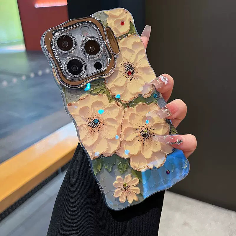 Floral Bloom Hidden Stand Case for iPhone - back detail