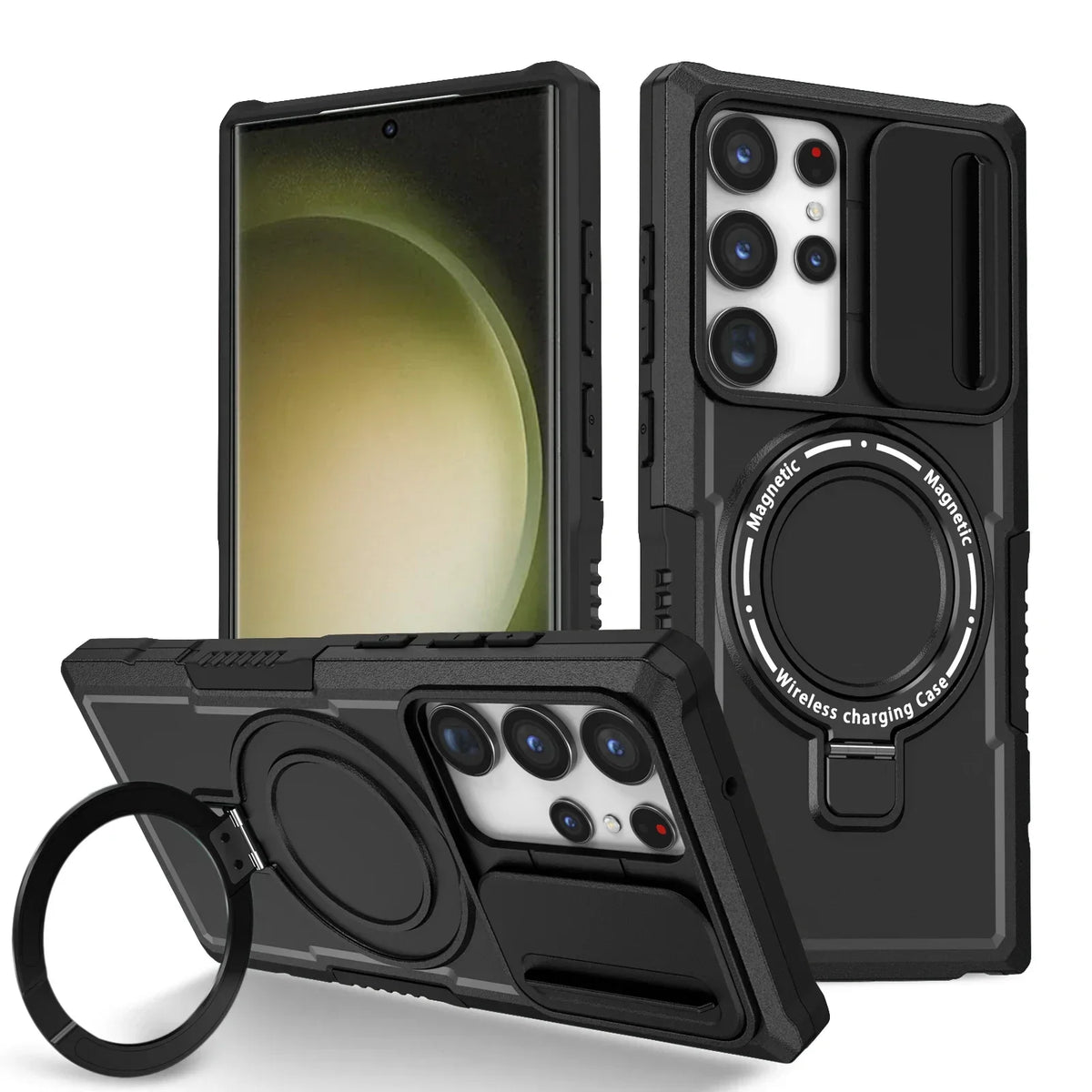 Samsung Galaxy S25 Series Magnetic Hybrid Armor Case with Ring Holder - view 9