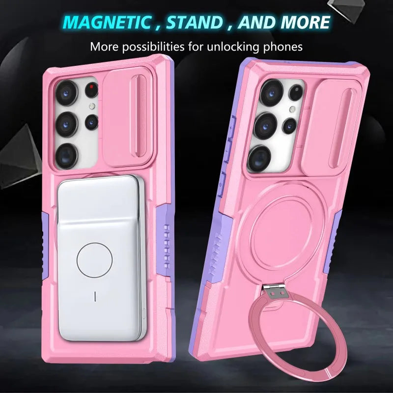Samsung Galaxy S25 Series Magnetic Hybrid Armor Case with Ring Holder - back detail