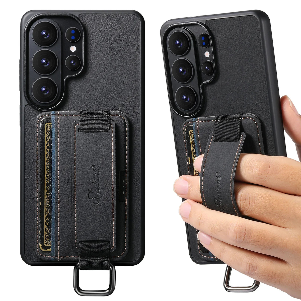 Samsung Galaxy S26 Ultra Lychee Grain Leather Case with Card Slots and Ring - view 8