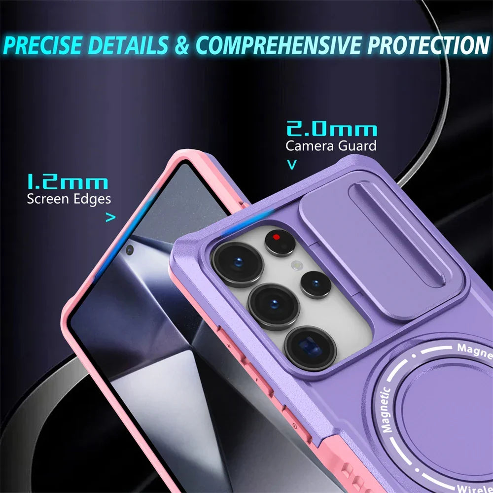 Samsung Galaxy S26 Series Rugged Hybrid Armor Magnetic Case - side angle