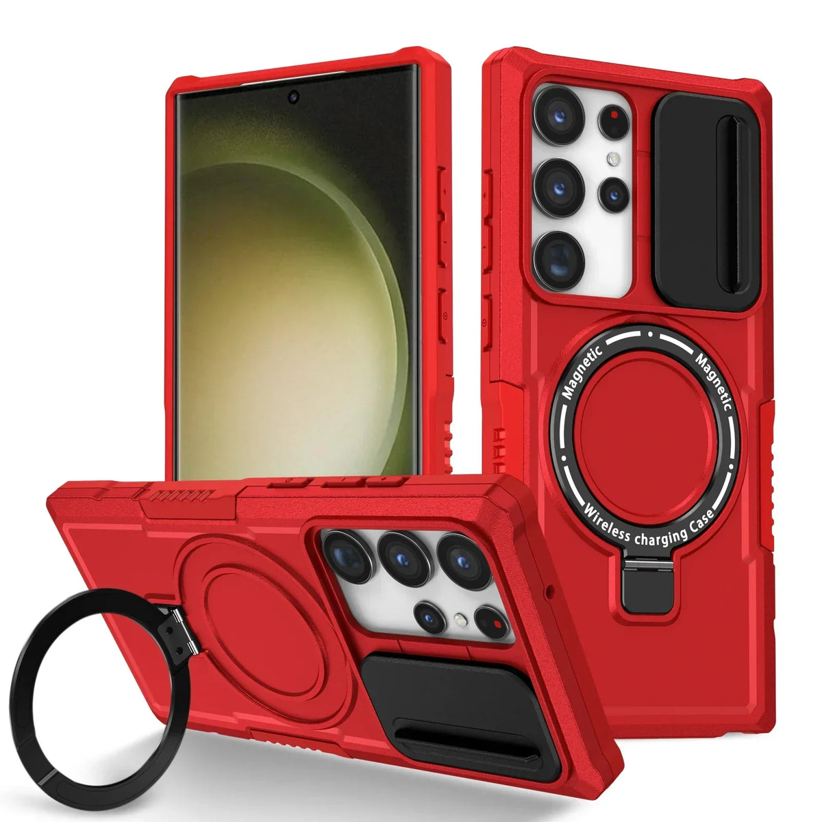 Samsung Galaxy S25 Series Magnetic Hybrid Armor Case with Ring Holder - view 7
