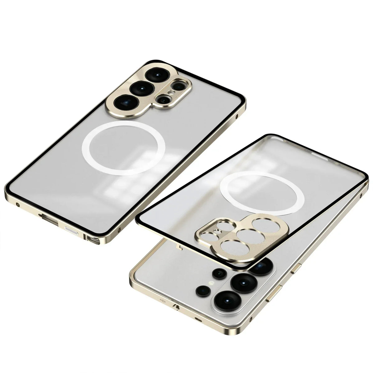 Magnetic Aluminum Alloy Case with Metal Lens Cover for Samsung Galaxy - front view