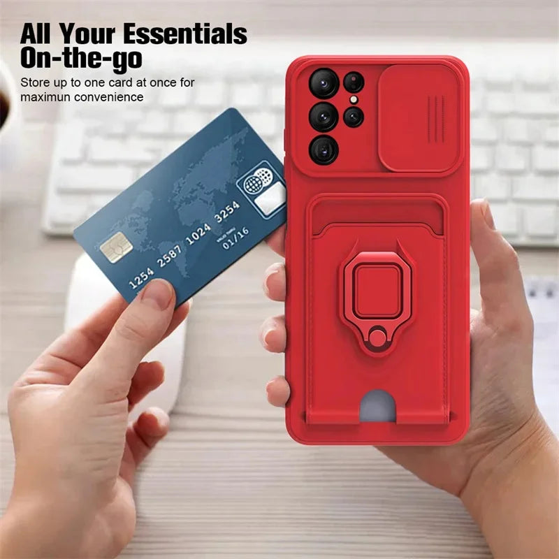 Samsung Galaxy S25 Series Magnetic Phone Case with Camera Cover & Card Slot - close-up detail