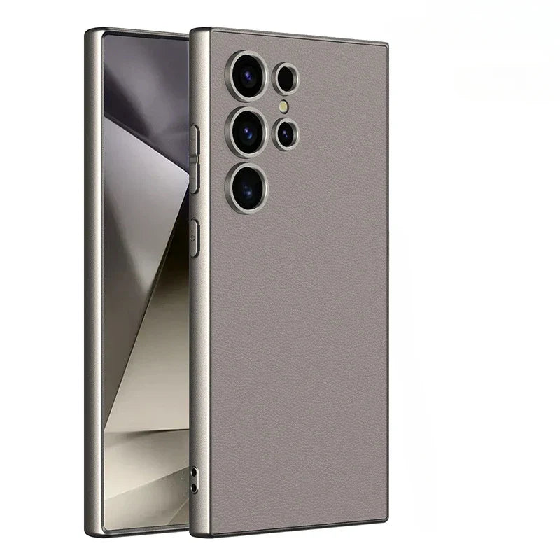 Samsung Galaxy S24 Ultra Metallic Frosted Leather Shockproof Case - view 6