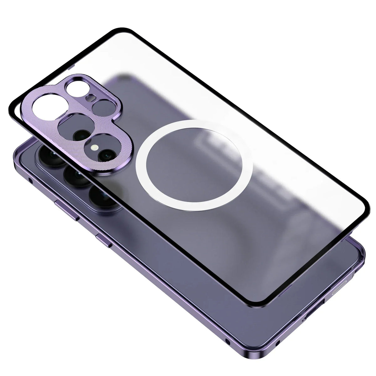 Magnetic Aluminum Alloy Case with Metal Lens Cover for Samsung Galaxy - close-up detail
