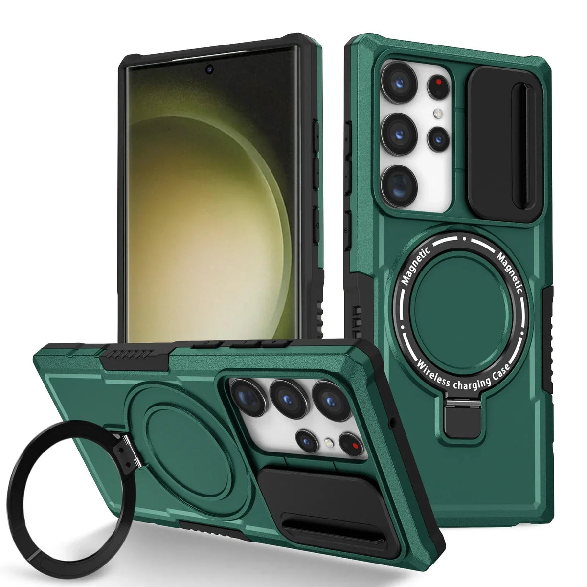 Samsung Galaxy S25 Series Magnetic Hybrid Armor Case with Ring Holder - view 10