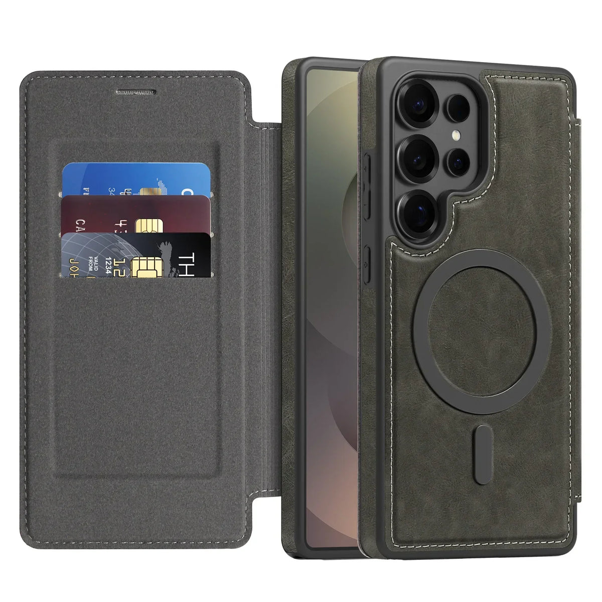 Samsung Galaxy S25 Series PU Leather Flip Magnetic Case with Card Holder - view 7