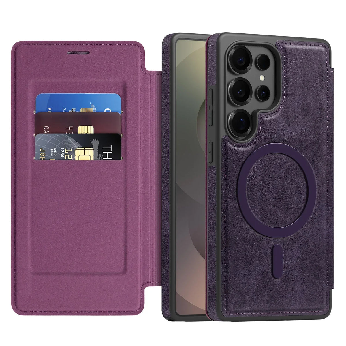 Samsung Galaxy S25 Series PU Leather Flip Magnetic Case with Card Holder - view 9