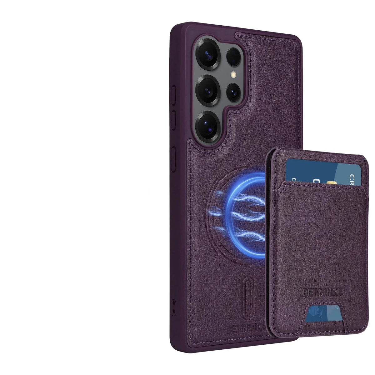 Samsung Galaxy S24 Series Magnetic Leather Case with Detachable Wallet & Card Holder - view 8