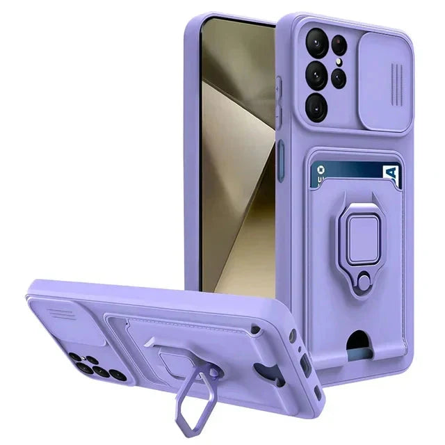 Samsung Galaxy S25 Series Magnetic Phone Case with Camera Cover & Card Slot - front view