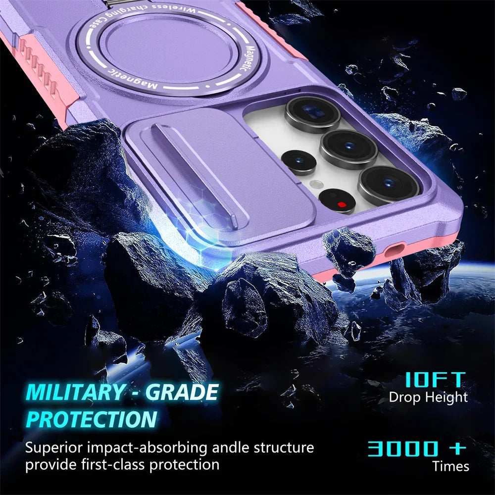 Samsung Galaxy S26 Series Rugged Hybrid Armor Magnetic Case - on phone