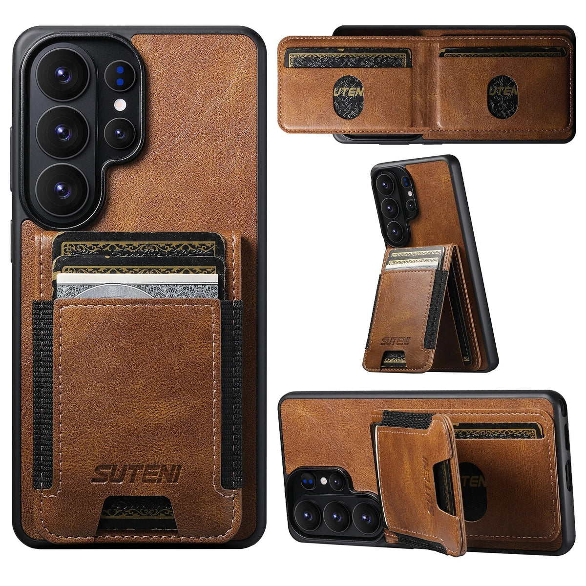 Samsung Galaxy S26 Ultra Leather Wallet Case with Vertical Card Slots - side angle