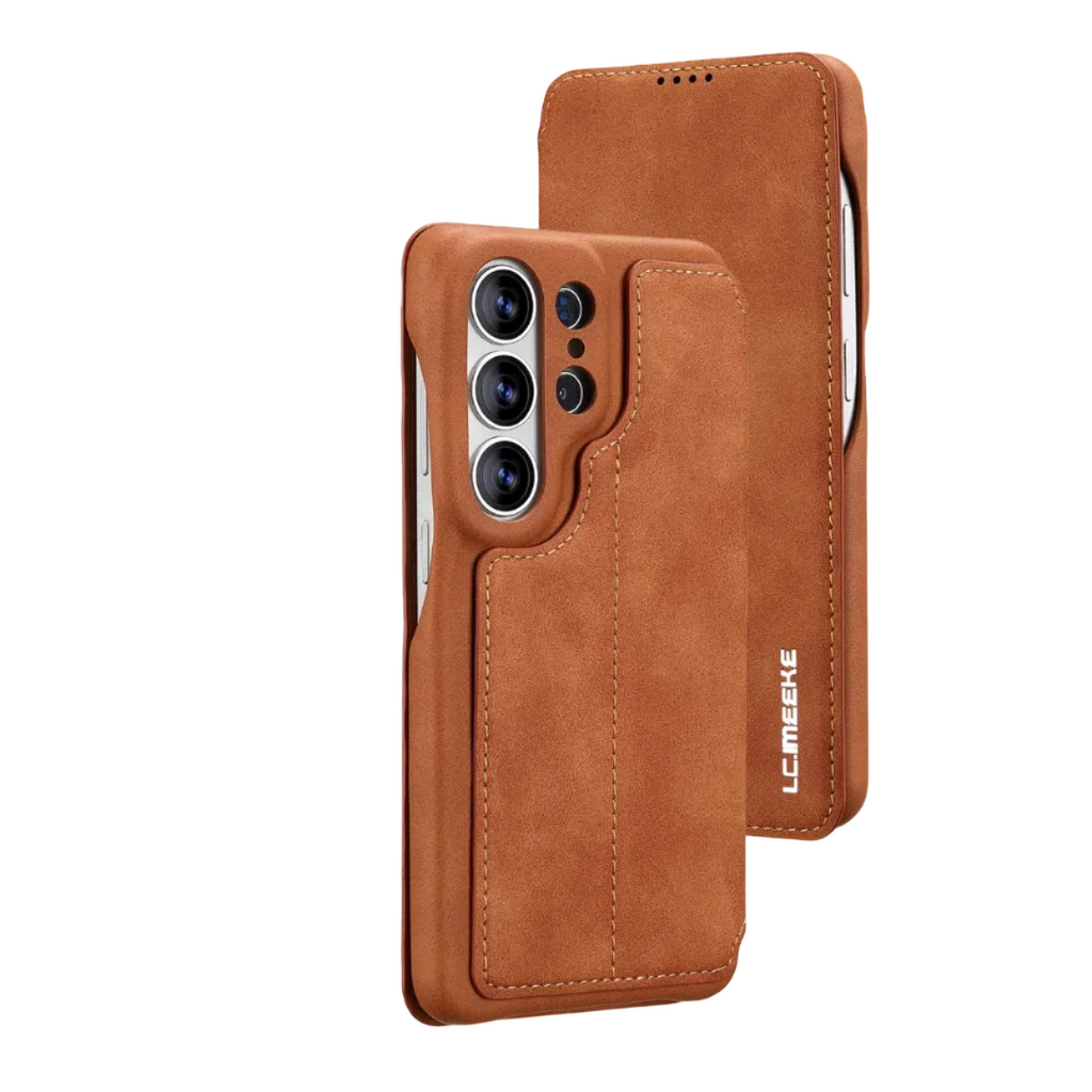 Samsung Galaxy S26 Series Leather Wallet Case with Kickstand - front view