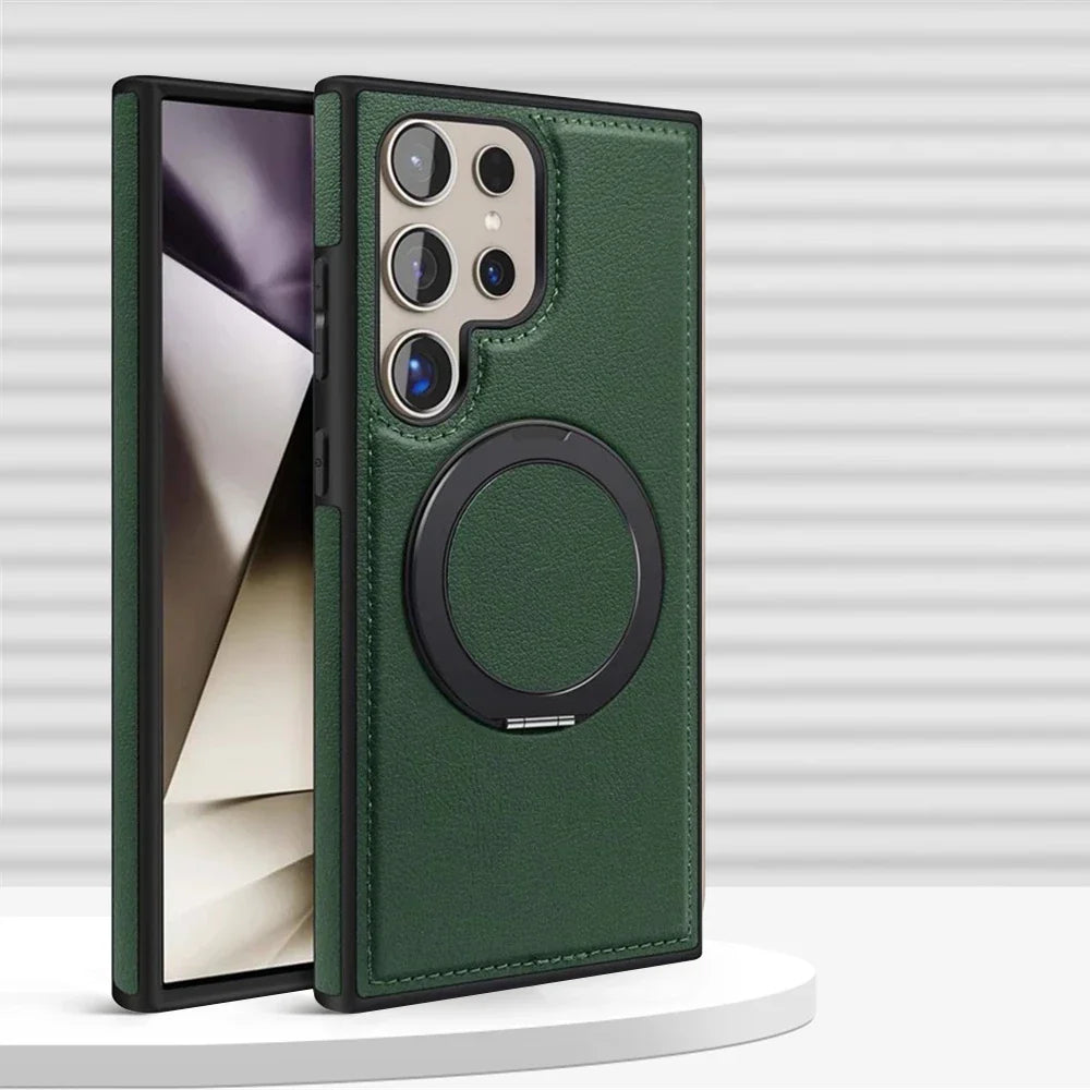 Samsung Galaxy S24 Series Leather Case with 360° Rotating Stand - view 10