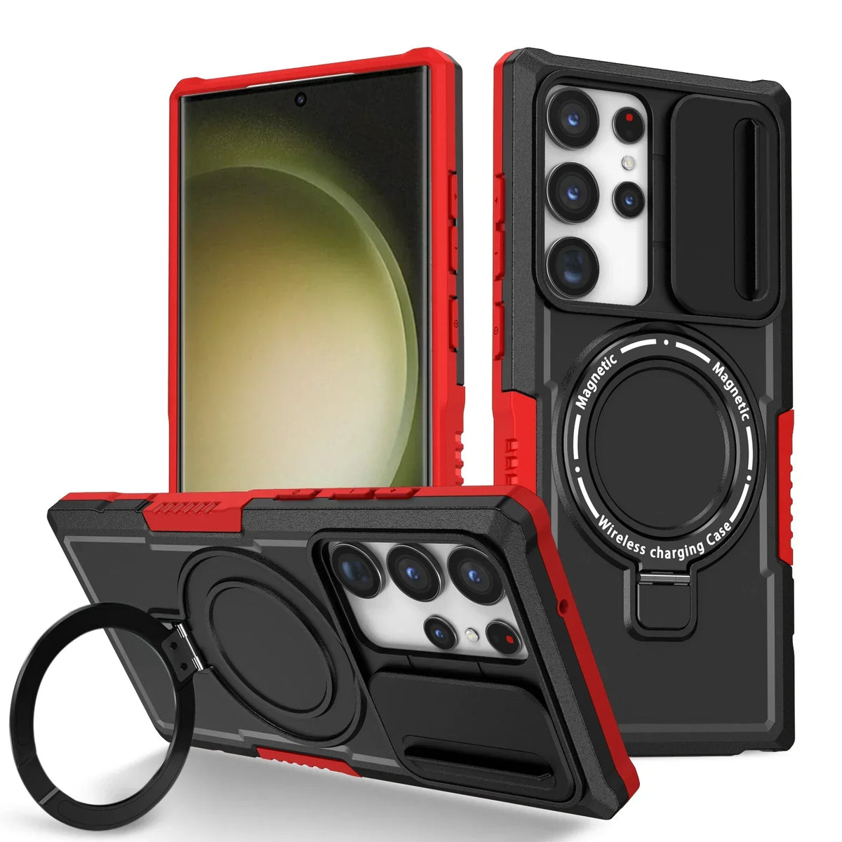 Samsung Galaxy S25 Series Magnetic Hybrid Armor Case with Ring Holder - view 14