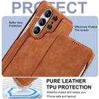 Samsung Galaxy S26 Series Leather Wallet Case with Kickstand - close-up detail