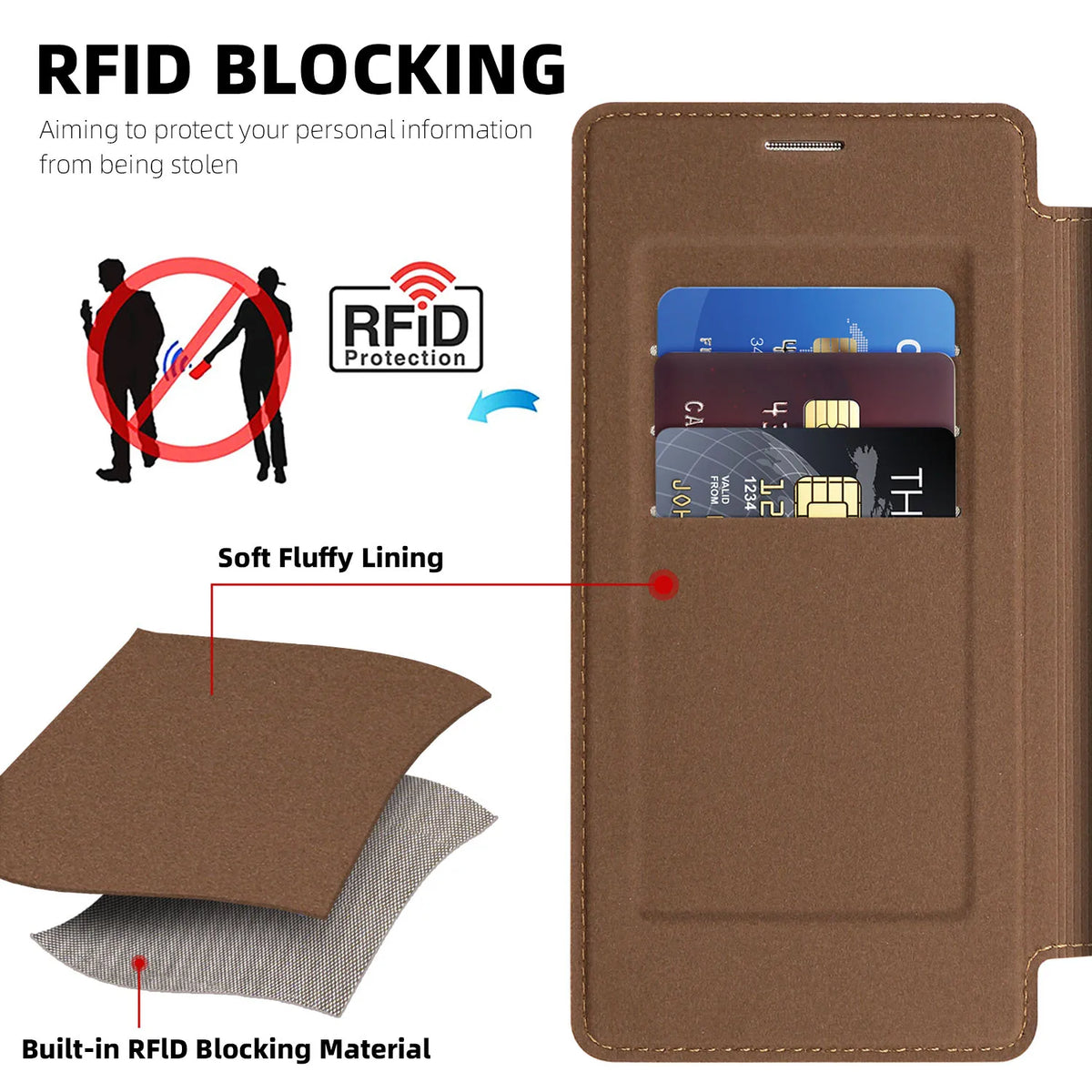 Samsung Galaxy S24 Series PU Leather Flip Magnetic Case with Card Holder - side angle