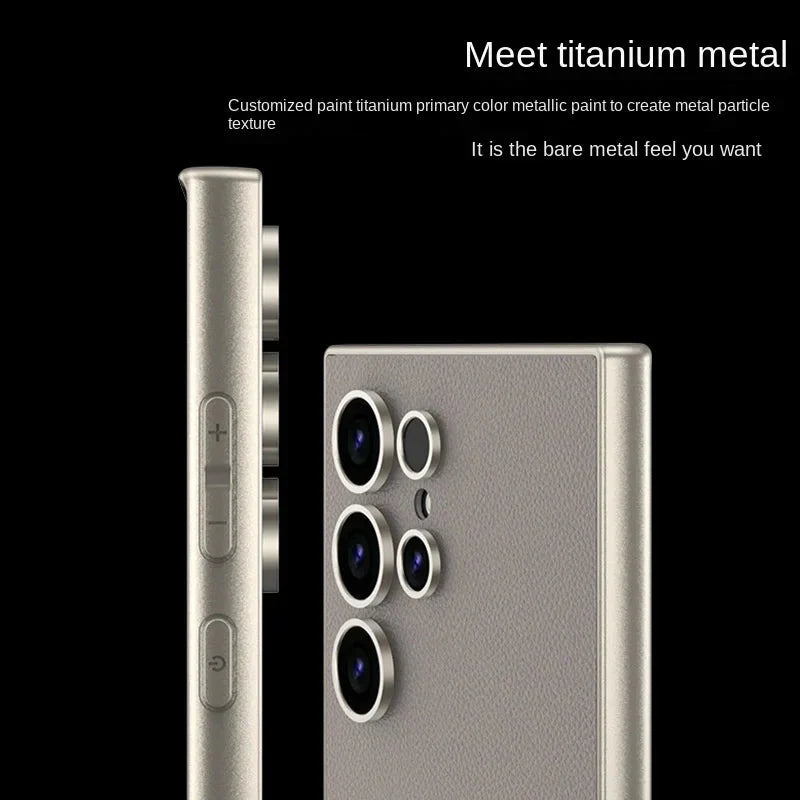 Samsung Galaxy S24 Ultra Metallic Frosted Leather Shockproof Case - back detail