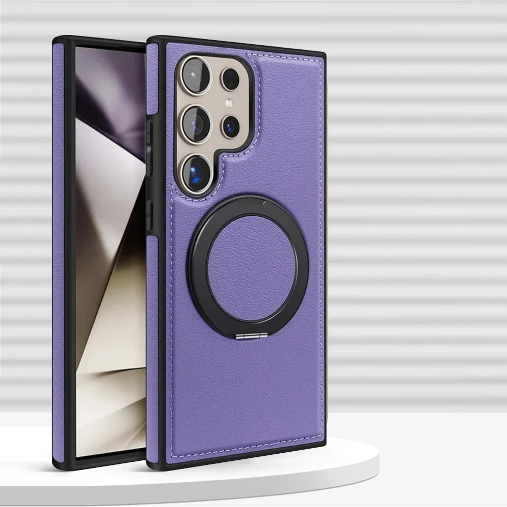 Samsung Galaxy S24 Series Leather Case with 360° Rotating Stand - view 7