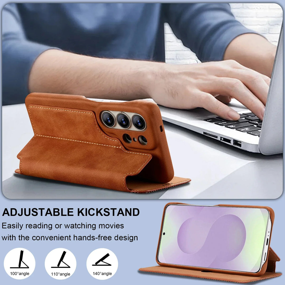 Samsung Galaxy S26 Series Leather Wallet Case with Kickstand - view 6