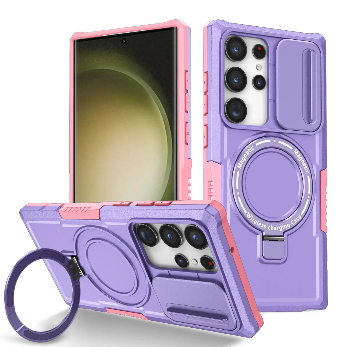 Samsung Galaxy S25 Series Magnetic Hybrid Armor Case with Ring Holder - view 13