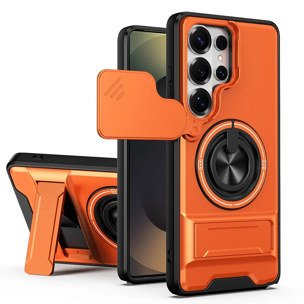 Samsung Galaxy S26 Series Case with Ring Stand and Lens Protector - front view