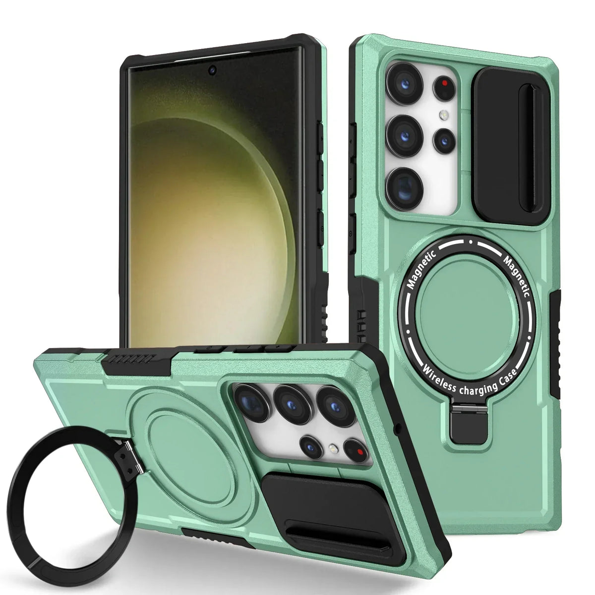 Samsung Galaxy S25 Series Magnetic Hybrid Armor Case with Ring Holder - view 12