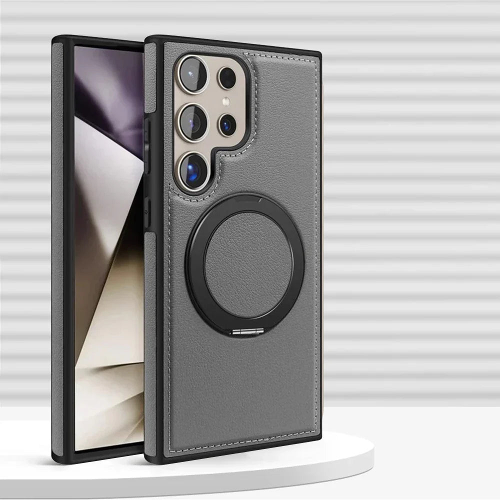 Samsung Galaxy S24 Series Leather Case with 360° Rotating Stand - view 11