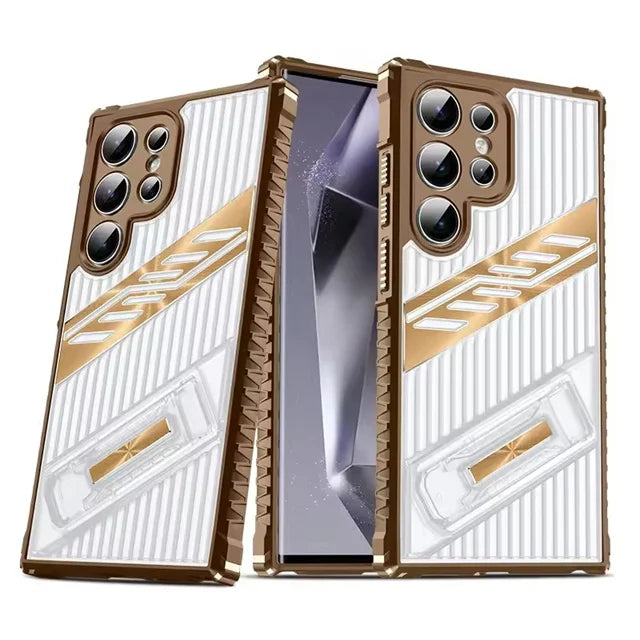 Samsung Galaxy S24 Series Heavy Duty Armor Shockproof Case with Kickstand - front view