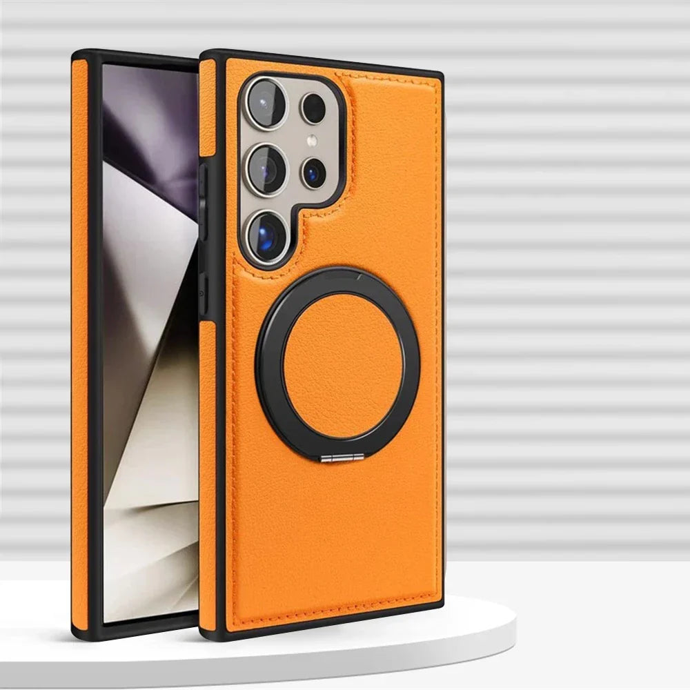 Samsung Galaxy S24 Series Leather Case with 360° Rotating Stand - view 6