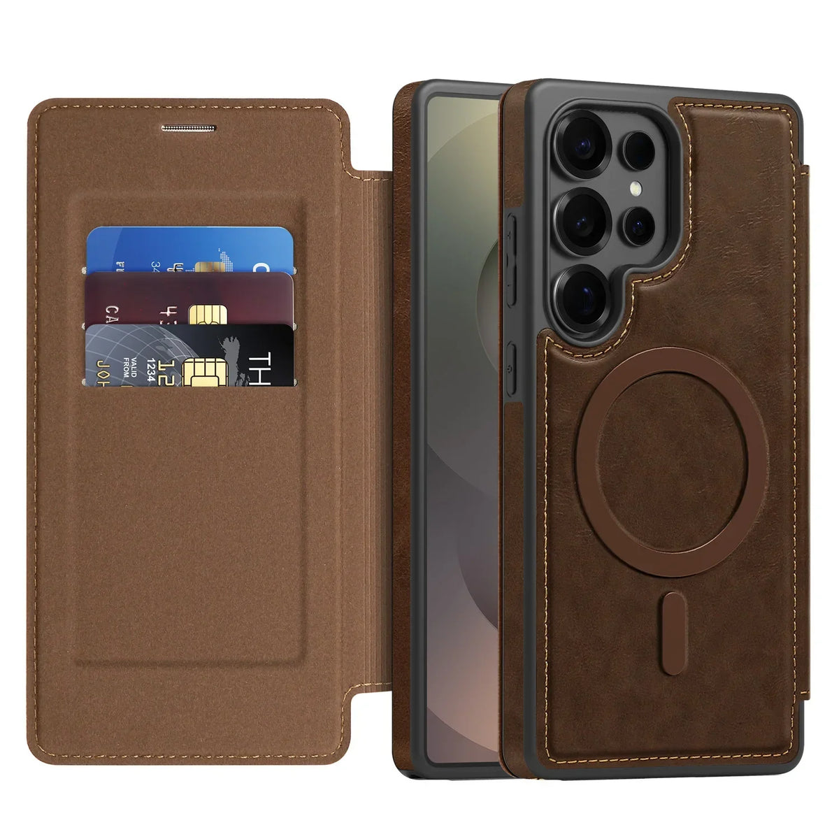 Samsung Galaxy S25 Series PU Leather Flip Magnetic Case with Card Holder - view 10