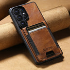 Samsung Galaxy S26 Ultra Leather Wallet Case with Vertical Card Slots - close-up detail