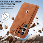 Samsung Galaxy S26 Series Leather Wallet Case with Kickstand - side angle