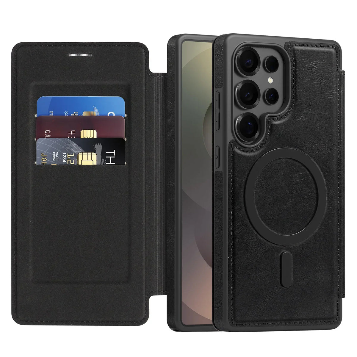 Samsung Galaxy S25 Series PU Leather Flip Magnetic Case with Card Holder - view 11