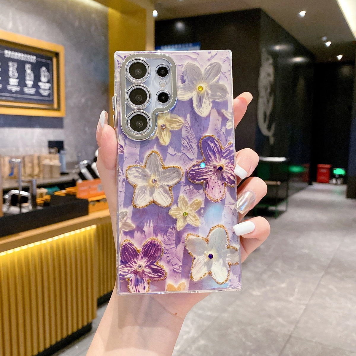 Oil Painting Floral Samsung Cases with Camera Lens Protection for Samsung Galaxy - side angle