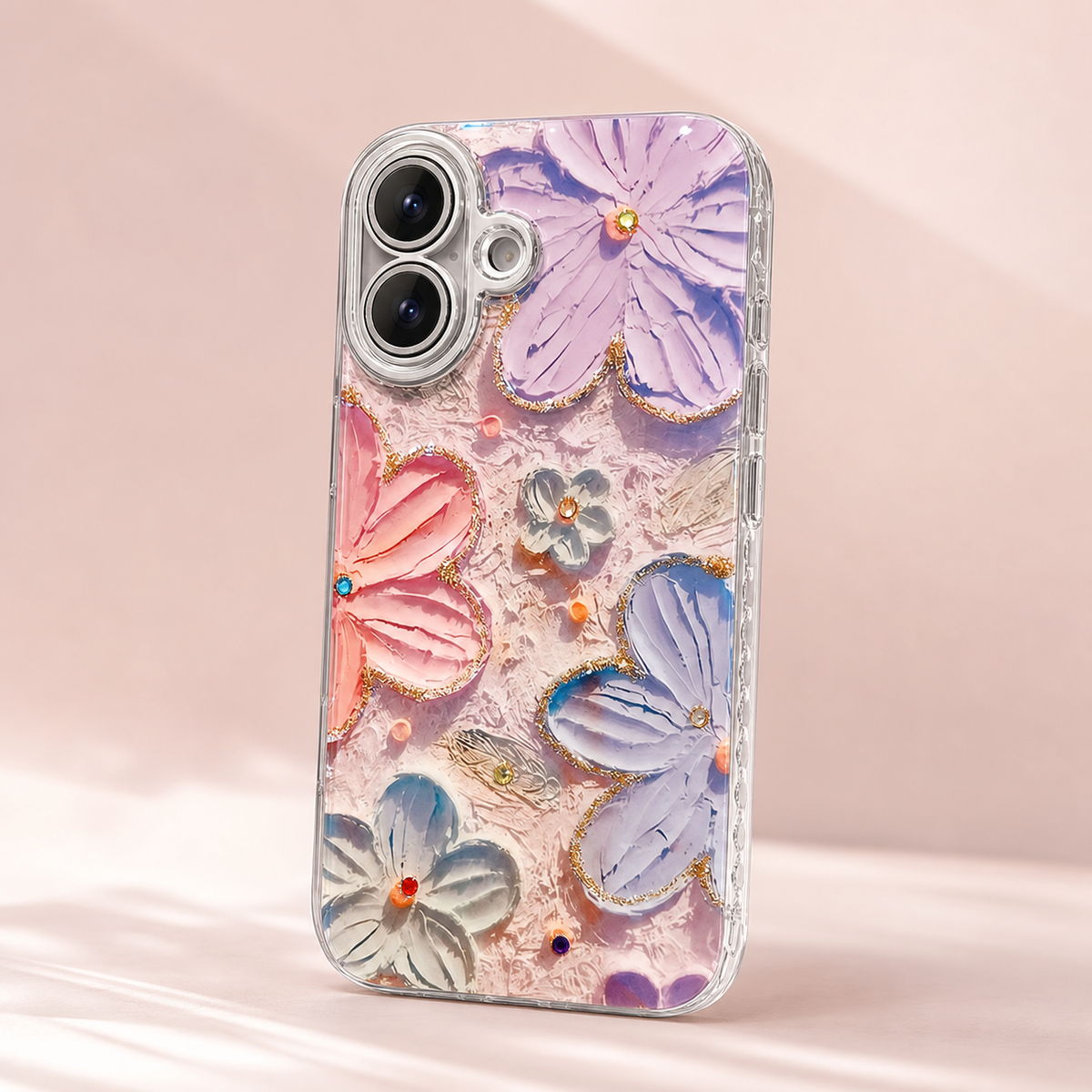 Pastel Garden Floral Silicone Case for iPhone - back detail